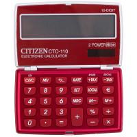 CITIZEN Калькулятор карманный "CTC-110WB", 10 разрядов, бургунди