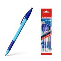 ErichKrause Ручка шариковая автоматическая &quot;R-301 Neon Matic&amp;Grip&quot;, синяя, 0,7 мм, 4 штуки (количество товаров в комплекте: 4)