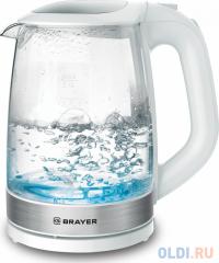 BRAYER 1040BR-WH Электрический чайник Электрический чайник BRAYER, 2 л, стекл., белый.