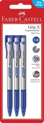 Faber-Castell Ручки шариковые "Grip X10", 3 синие