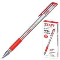 Staff Ручка гелевая, корпус прозрачный, линия 0,35 мм, красная