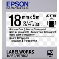 Epson Лента для этикет-принтера "LK-5TBN", стандартная, 18 мм, 9 м, черный, прозрачный, арт. C53S655008