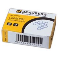 BRAUBERG Скрепки "Brauberg", 28 мм, никелированные, 100 штук