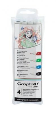 Graph`it Набор капиллярных ручек Graph'It, 0,5 мм, 4 цвета (красный, синий, зеленый, черный)