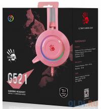 A4 Tech Наушники с микрофоном A4 Bloody G521 розовый 2.3м мониторные USB оголовье (G521 ( PINK ))