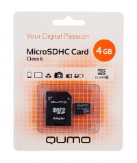 QUMO microsdhc 4gb сlass 6 + адаптер
