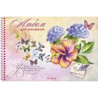 Проф-Пресс Альбом для рисования "Прекрасные цветы и бабочки", А4, 32 листа