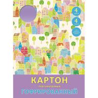 Канц-Эксмо Гофрированный перламутровый картон &quot;Город. Графика&quot;, 4 листа, 4 цвета