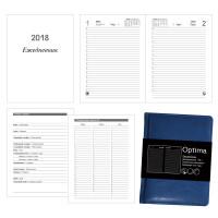 Канц-Эксмо Ежедневник датированный на 2018 год "Optima. Синий", А6, 176 листов