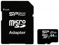 Silicon Power microsdxc 64gb class 10 + адаптер (sp064gbstxbu1v10-sp)