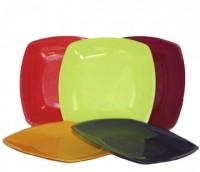 Buffet Набор тарелок одноразовых, квадратных плоских, микс, 6 штук (23 см)