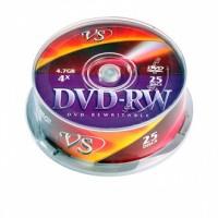 VS Диск DVD-RW, 4,7 Гб, 4х, CB, 25 штук