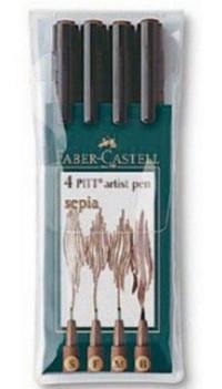 Faber-Castell Набор ручек капилярных "Pitt Artist Pen", 4 цвета, арт. 167101