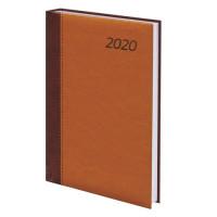 BRAUBERG Ежедневник датированный на 2020 год "Prestige", А5, 168 листов, цвет обложки коричневый, горчичный