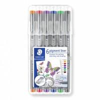 Staedtler Ручки капиллярные "Pigment Liner 308", 6 цветов