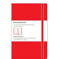 Moleskine Записная книжка, Classic Pocket, 9х14 см, линейка (красная)