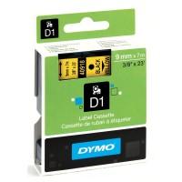 DYMO Картридж для этикет-принтеров LM150, LP350, PC II (9 мм x 7 м, желтая лента, черный шрифт)