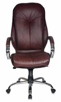 БЮРОКРАТ t-9930sl/chocolate кресло руководителя, темно-коричневый, кожа, крестовина хром