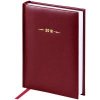 OfficeSpace Ежедневник датированный "Ariane", 176 листов, балакрон, бордовый, А6, на 2018 год