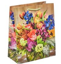 Комус Пакеты подарочные "Цветы", 33x26x14 мм, 10 штук, арт. 972712 (количество товаров в комплекте: 10)