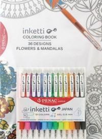 Penac Ручки гелевые "Inketti Gel", 12 цветов, 0,5 мм + раскраска