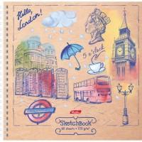 Хатбер-пресс Блокнот на гребне "SketchBook. Hello, England!", А4, 60 листов