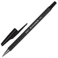 Staff Ручка шариковая, корпус прорезиненный черный, линия 0,35 мм, черная
