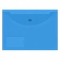 inФОРМАТ Папка-конверт на кнопке с карманом для визитки, 0,15 мм, А4, синяя