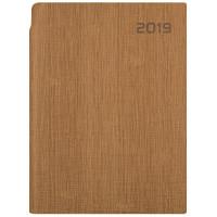 Index Ежедневник датированный на 2019 год "Agent", А5, 168 листов, линия, цвет обложки коричневый