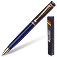 BRAUBERG Ручка шариковая бизнес-класса "Perfect Blue", синий корпус, золотистые детали, 1 мм, синяя