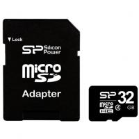 Silicon Power microSDHC 32Gb Class4 + adapter microSDHC, 32Гб, Class 4