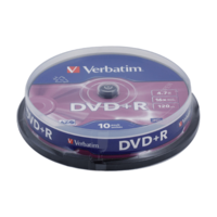 Verbatim Диск DVD+R (плюс), 4,7 Gb, 16x, 43498, 10 штук