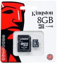 Kingston Micro SDHC 8Гб Class10 High-Capacity + адаптер