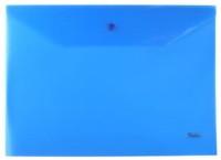 Hatber Папка-конверт, пластиковая 0,18 мм, на кнопке, синяя, формат A4 (упаковка 10 штук) (количество товаров в комплекте: 10)