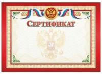 Учитель Сертификат (с гербом и флагом), горизонтальный