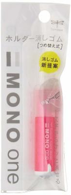 Tombow Ластик-карандаш "MONO One", перезаправляемый, корпус: прозрачный розовый