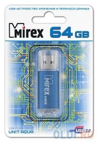 Mirex Флеш накопитель 64GB Unit, USB 2.0, Синий