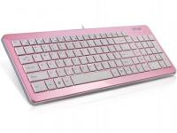 Delux Клавиатура K1500 Ultra-Slim бело-розовый USB