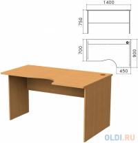 Монолит Стол письменный эргономичный &amp;quot;Монолит&amp;quot;, 1400х900х750 мм, правый, цвет бук бавария, СМ4.1