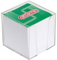 ATTACHE Блок-кубик в стакане 9х9х9см   белый, прозр. стакан