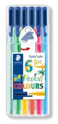 Staedtler Фломастеры "Triplus color 323", 1 мм, 6 тропических цветов