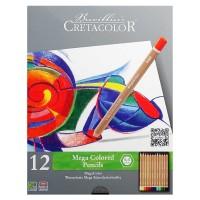 Cretacolor Набор цветных карандашей "Megacolor", 12 цветов (в металлической коробке)