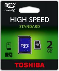 Toshiba microsd 2gb class 4 + адаптер sd-c02gj (bl5a)