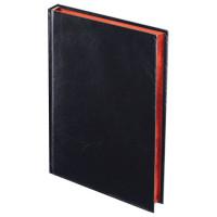 BRAUBERG Ежедневник недатированный "Black Jack", А5, 160 листов, цвет обложки черный, цвет среза красный