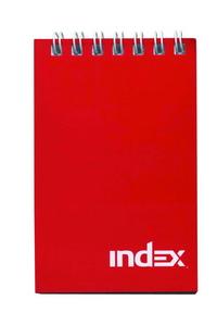 Index Блокнот &quot;Index&quot;, на гребне, красный, А7, 40 листов в клетку