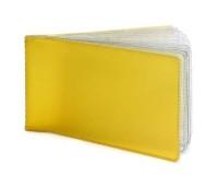 MILAND Визитница горизонтальная "Эконом", желтая, 16 листов, 32 карты