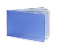 MILAND Визитница горизонтальная "Эконом", синяя, 16 листов, 32 карты