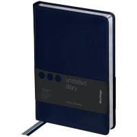 Berlingo Ежедневник недатированный "Silver Pristine", A5, 160 листов, кожзам, серый срез, синий