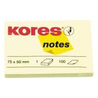 Kores Блок-кубик "Kores", 75x50 мм, желтый, 100 листов
