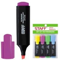 Staff Текстмаркеры "Staff", 4 цвета (голубой, желтый , зеленый, розовый)